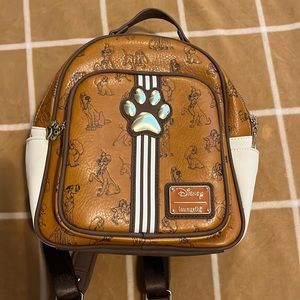 Loungefly Dog mini Backpack with Gold detail